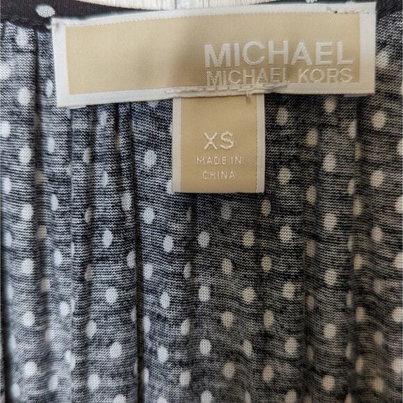 Michael Kors polka dot scoop neck peasant blouse size extra small - Picture 6 of 7